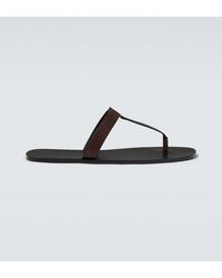 Saint Laurent - Cassandre Leather Thong Sandals - Lyst