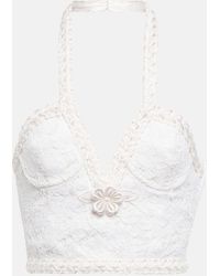 Alessandra Rich - Lace Bustier Halter Top - Lyst