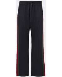 Gucci - Web Stripe Silk And Cotton Wide-Leg Pants - Lyst