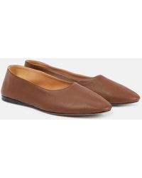 The Row - Awar Leather Ballet Flats - Lyst