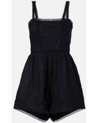 Faithfull the Brand - Emilia Lace-Trimmed Cotton Romper - Lyst