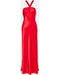 RIXO London - Losanna Halterneck Satin Gown - Lyst