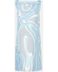 Emilio Pucci - Vestido Corto Marmo De Sarga De Seda - Lyst