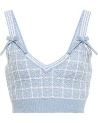 LoveShackFancy Tilien Lurex® Tweed Crop Top - Blue