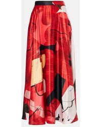ROKSANDA - Falda Larga Ameera De Saten Estampada - Lyst