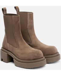 Rick Owens - Beatle Suede Platform Chelsea Boots - Lyst