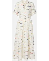 STAUD - Meryl Printed Linen Shirt Dress - Lyst