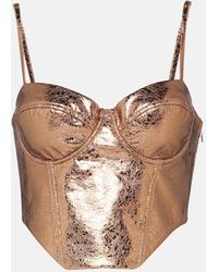 ROTATE BIRGER CHRISTENSEN - Top Bustier En Cuir Synthetique Metallise - Lyst
