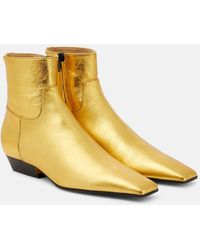 Khaite - Ankle Boots Marfa aus Metallic-Leder - Lyst