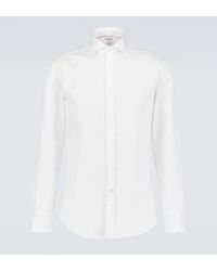 Brunello Cucinelli - Camisa de manga larga de algodon - Lyst