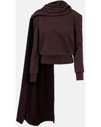Magda Butrym - Draped Scarf-Detail Cotton Sweatshirt - Lyst