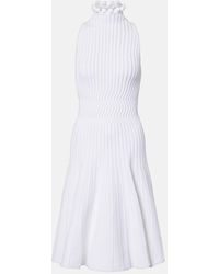 Alaïa - Ribbed-Knit Turtleneck Midi Dress - Lyst