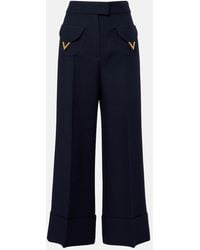 Valentino - Vgold Crepe Couture Wide-Leg Pants - Lyst