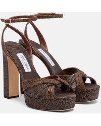 Jimmy Choo - Kove Woven Platform Sandals - Lyst