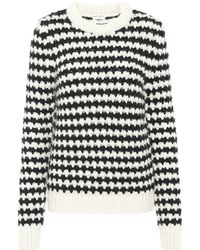 Saint Laurent Striped Wool-blend Sweater - Black