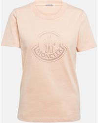 Moncler - Logo Embellished Cotton T-shirt - Lyst