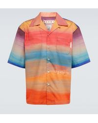 Marni - Camisa bowling de algodon degradada - Lyst