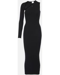 Courreges - Asymmetric Ribbed-Knit Midi Dress - Lyst