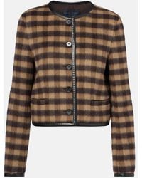Proenza Schouler - Checked Leather-Trimmed Wool-Blend Jacket - Lyst