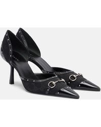 Gucci - Savoy Horsebit Gg Canvas Pumps - Lyst