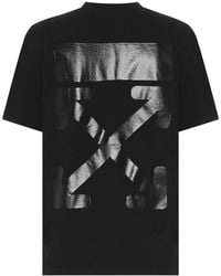 Off-White c/o Virgil Abloh T-shirt in cotone con logo - Nero