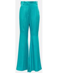 Nina Ricci - High-Rise Satin Flared Pants - Lyst