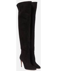 Aquazzura - Liaison Suede Over-the-knee Boots - Lyst
