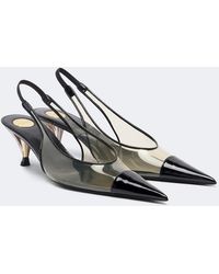 Saint Laurent - Fanny Leather-Trimmed Slingback Pumps - Lyst