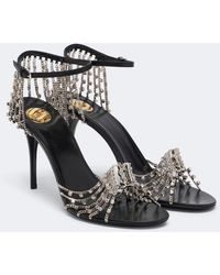 Saint Laurent - Babylone Embellished Leather Sandals - Lyst