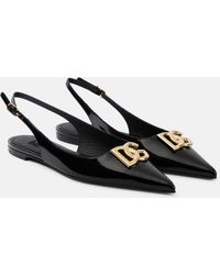 Dolce & Gabbana - Slingback Ballet Flats With Dg Logo - Lyst
