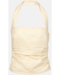 SIR. - Jerry Ruched Linen Top - Lyst