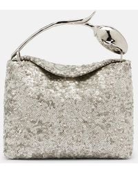 Erdem - Bloom Mini Sequined Top-Handle Bag - Lyst