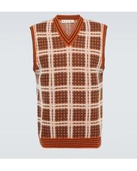 Marni - Checked Wool-Blend Sweater Vest - Lyst