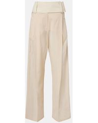 Sportmax - Ferito Cotton Voile Wide-Leg Pants - Lyst
