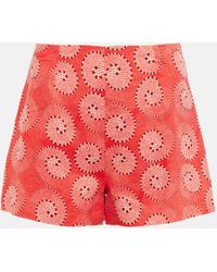STAUD - Oscar Printed Linen Shorts - Lyst