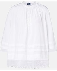 Polo Ralph Lauren - Broderie Anglaise Cotton Poplin Shirt - Lyst