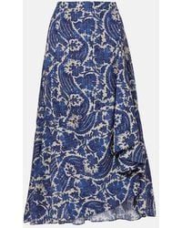Ulla Johnson - Sabina Printed Cotton-Blend Maxi Skirt - Lyst
