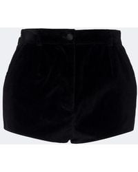 Dolce & Gabbana - Cotton And Silk-Blend Velvet Shorts - Lyst