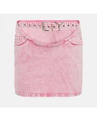 Y. Project - Belted Denim Miniskirt - Lyst