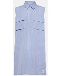 Sacai - Striped Cotton Poplin Shirt Dress - Lyst