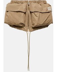 Miu Miu - Minifalda Con Cremallera Y Cordon - Lyst