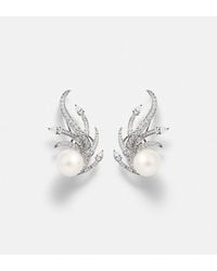 YEPREM - Pearlescent 18Kt Earrings With Diamonds And Pearls - Lyst