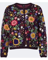 Etro - Floral Embroidered Wool Cardigan - Lyst