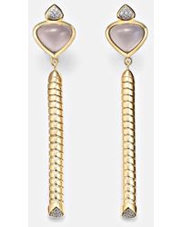 Marina B - Trisolina 18Kt Drop Earrings With Chalcedony And Diamonds - Lyst