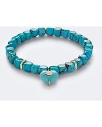 Sydney Evan - 14Kt Beaded Bracelet With Tuquoise And Diamonds - Lyst