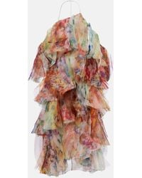 Zimmermann - Luna Floral Ruffled Midi Dress - Lyst