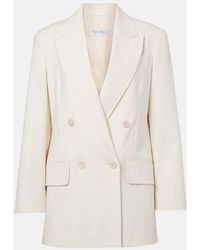 Max Mara - Suez Double-Breasted Cotton-Blend Blazer - Lyst