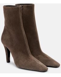 Saint Laurent - Jill 95 Suede Ankle Boots - Lyst