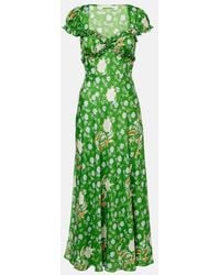 Doen - Valerine Floral Silk Satin Maxi Dress - Lyst