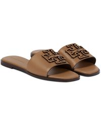 ines embellished leather slides